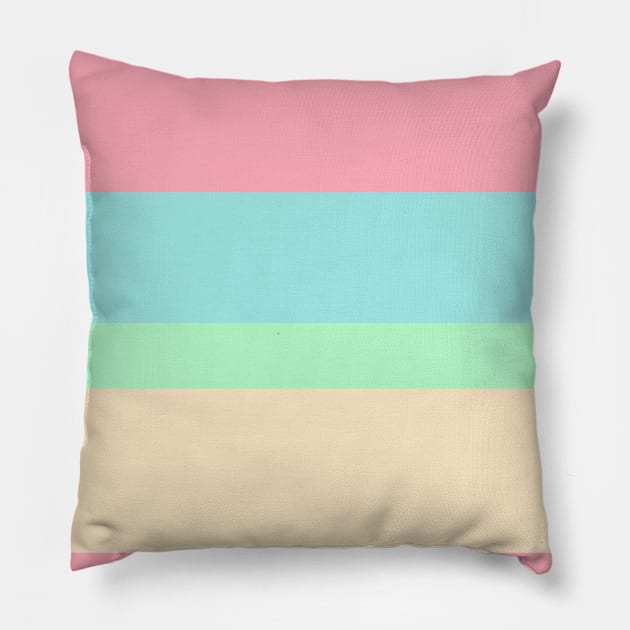 An enchanting integration of Light Pink, Robin'S Egg Blue, Magic Mint and Bisque stripes. Pillow by Sociable Stripes