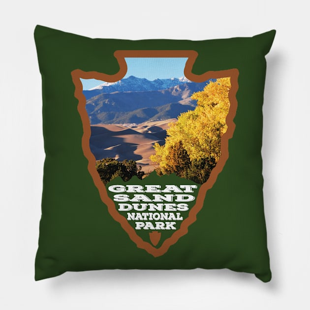 Great Sand Dunes National Park & Preserve arrowhead Pillow by nylebuss