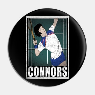 Connors Tennis Player Hero Vintage Grunge Pin