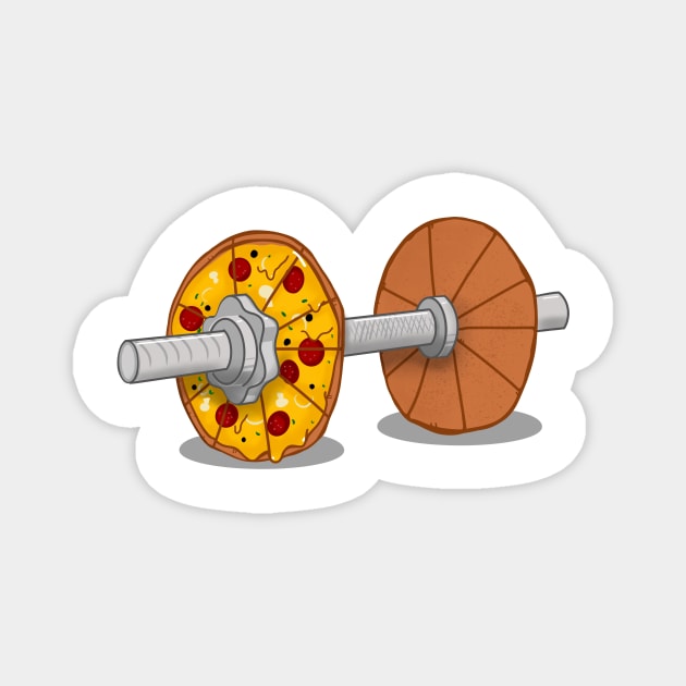 Pizza dumbell Magnet by SusanaDesigns