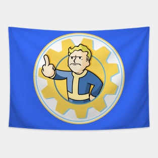 Vault Boy Fallout - Flip You Off Sticker Tapestry