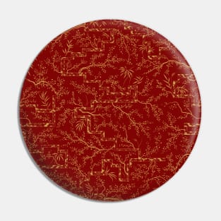 Sakura bloom at golden red sunset Pin