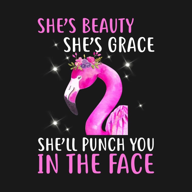 She_s Beauty She_s Grace Flamingo T-shirt by reynoldsouk4