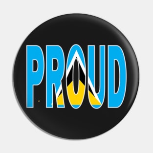 St Lucia Flag in The Word Proud - Saint Lucia - Soca Mode Pin