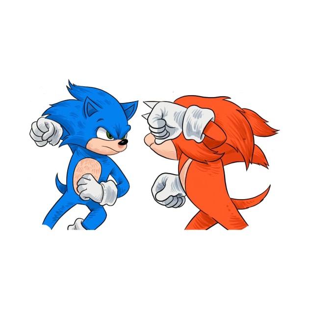 sonic vs knuckles by Stephanie Francoeur Art