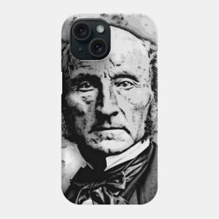 John Stuart Mill Black And White Portrait | John Stuart Mill Artwork Phone Case