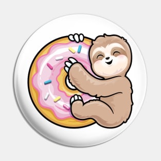Sloth Pink Donut Pin