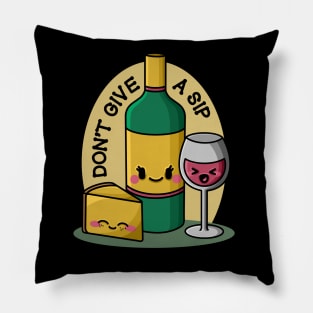 Don't Give a Sip Kawaii Wine & Cheese Pillow