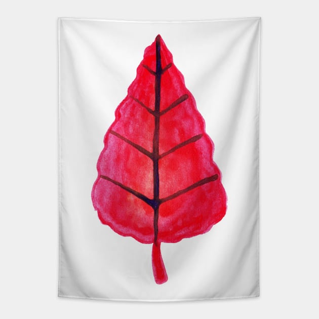 Watercolor Red Leaf Tapestry by saradaboru