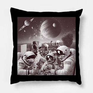 "Galactic Dining Encounter" Pillow