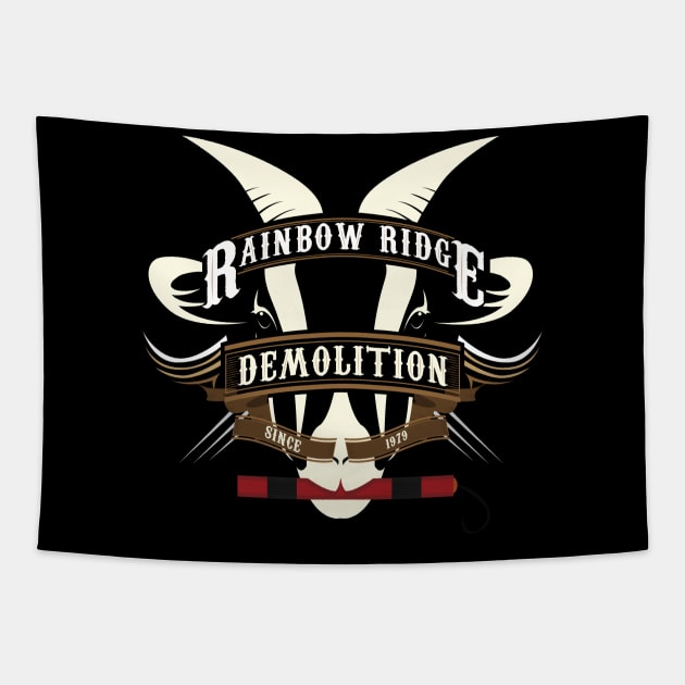 Rainbow Ridge Demolition Tapestry by DeepDiveThreads