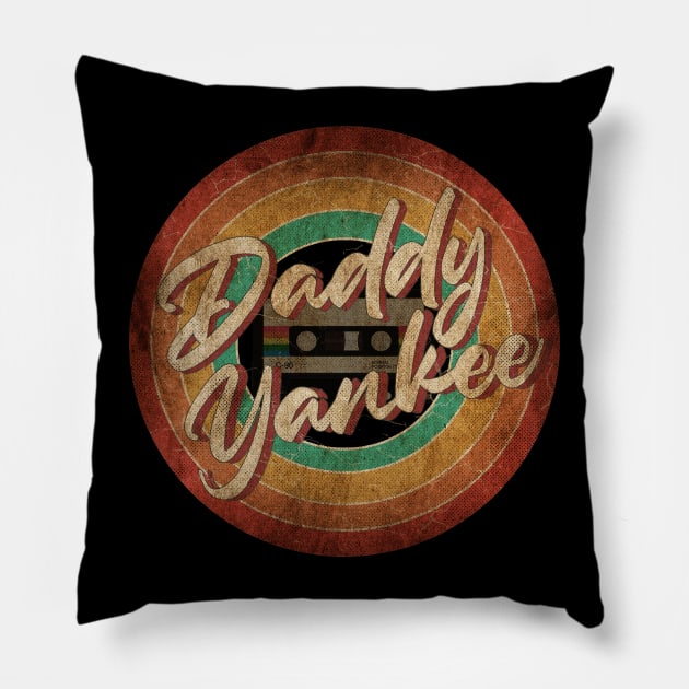 Daddy Yankee Vintage Circle Art Pillow by antongg