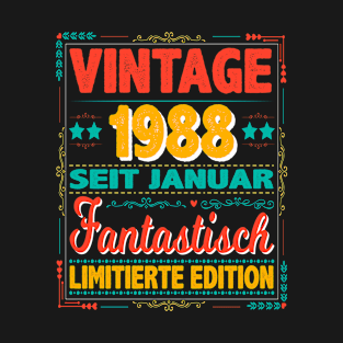 Januar 1988 Vintage Fantastisch 36 Jahren Mann Frau Geburtstag T-Shirt