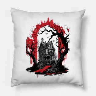 Creepy house Pillow