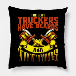 Trucker Have Tattoos Beards Pillow