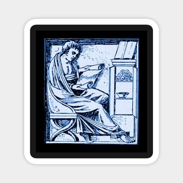 The Roman Reader Woodcut From a Sarcophagus of a Greek Physician Magnet by WillowNox7