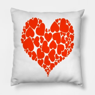 A Heart Of Hearts Romantic Design Monotone Red Pillow