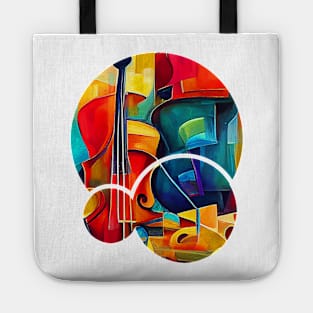 Abstract Violin Paintings, Musical Instrument jazz Tote