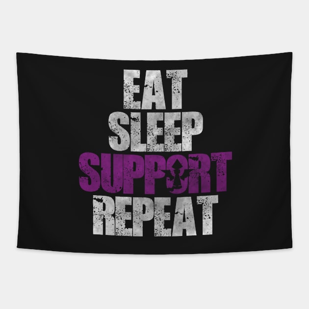 Eat Sleep Support Repeat Tapestry by WinterWolfDesign