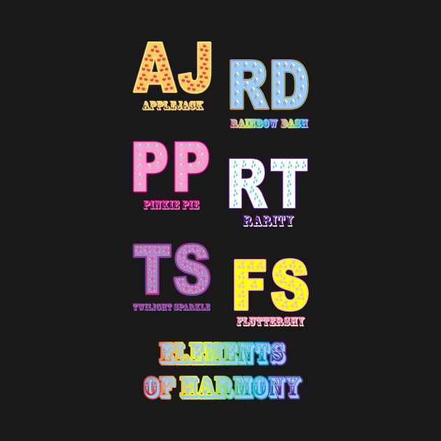 Discover My little Pony - Elements of Harmony Initials - My Little Pony - T-Shirt