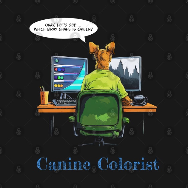 Canine Colorist - Dog on Black by MythicLegendsDigital