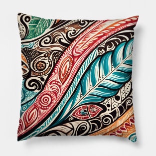 Discover Aotearoa's Cultural Tapestry: Authentic Maori Art in Vibrant Illustrations Pillow