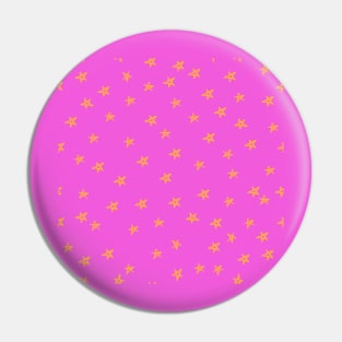 Cute Yellow and Hot Pink Star Pattern Pin