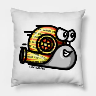 Turbo Snail - Caution (Gray) Pillow