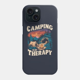 Camping is My therapy. Vintage Camping Phone Case