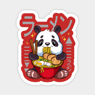 Ramen Panda Cute Kawaii Panda Eating Ramen Magnet