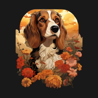 Foxhound   Dog Vintage Floral T-Shirt