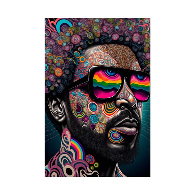 A person wearing sunglasses-funk art by Artisticwalls