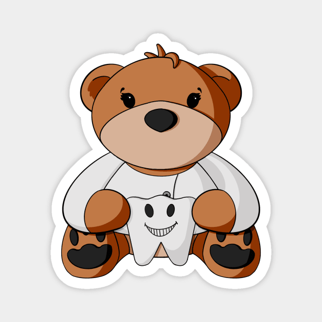 Dental Teddy Bear Magnet by Alisha Ober Designs