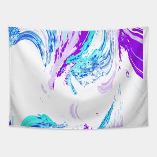 Contemporary Blue and Purple Abstract Art Tapestry