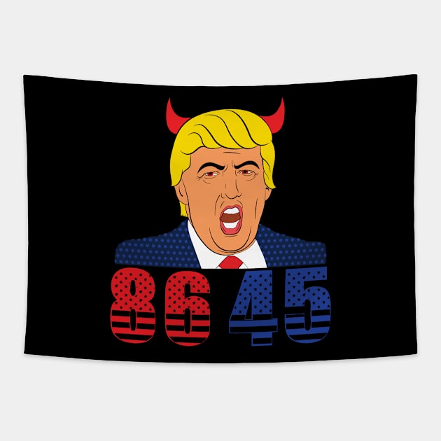 86 45 Impeach Trump 8645 Pro America Anti Trump USA 2020 Tapestry by CoolFactorMerch