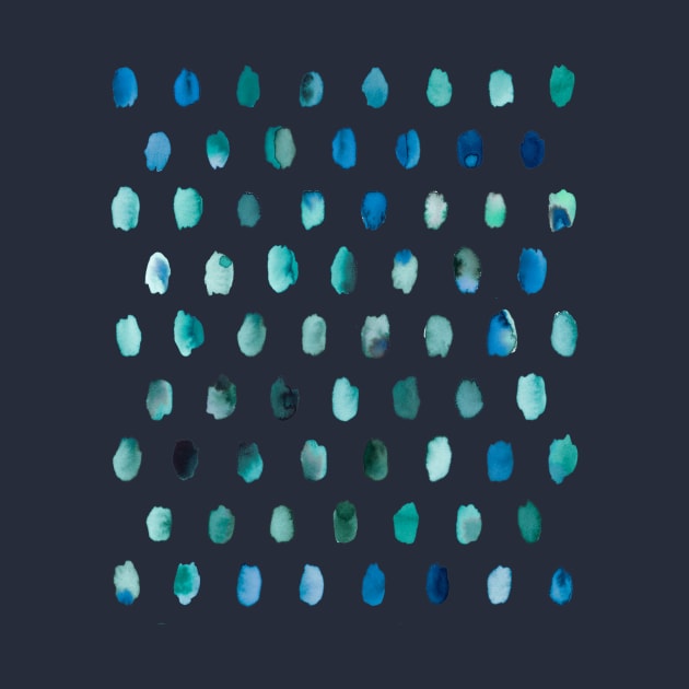 Artistic Palette Watercolor Dots Blue by ninoladesign