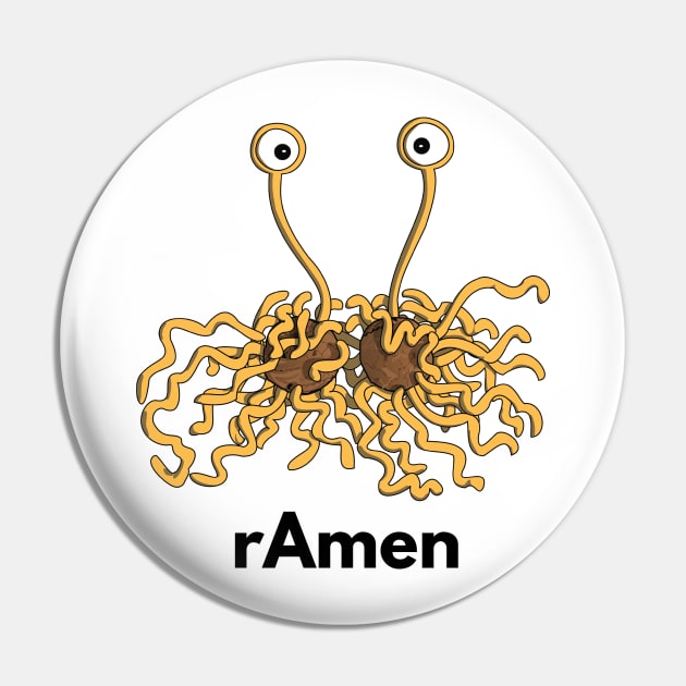 Flying Spagetti Monster pastafarianism Skeptic Atheist Pin by alltheprints