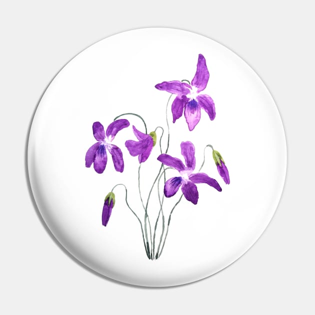 violet flowers watercolor Pin by colorandcolor