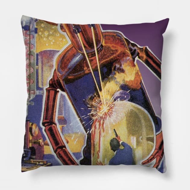 Vintage Science Fiction Pillow by MasterpieceCafe