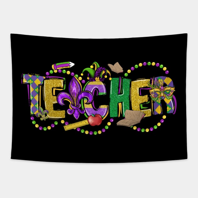 Teacher Mardi Gras, mardi gras 2024 Tapestry by Fashion planet