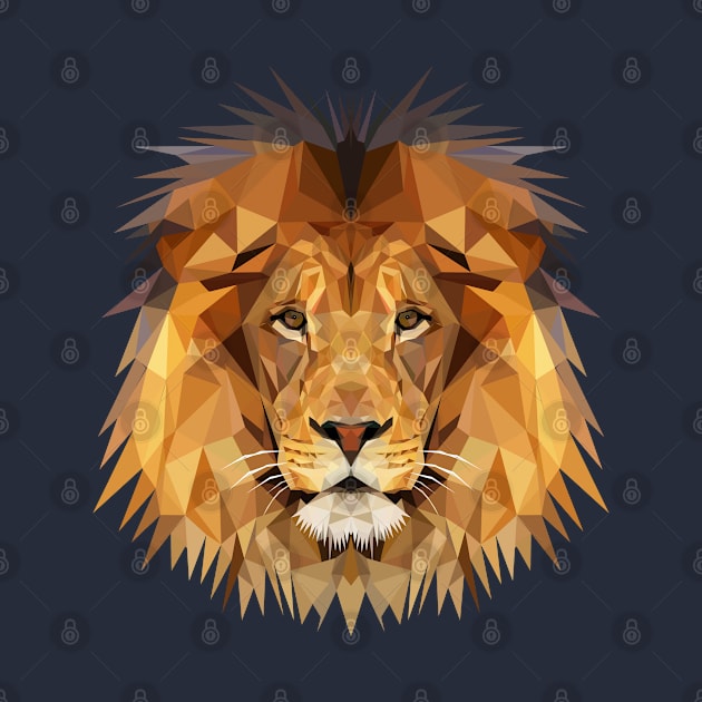 Lion Low Poly Art by TheLowPolyArtist