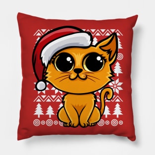 Meowy Christmas Pillow