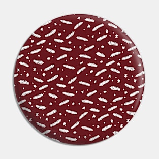 Christmas branches and stars - red and white Pin