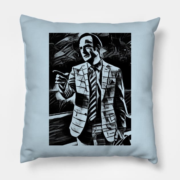 saul goodman Pillow by RetroScribbles