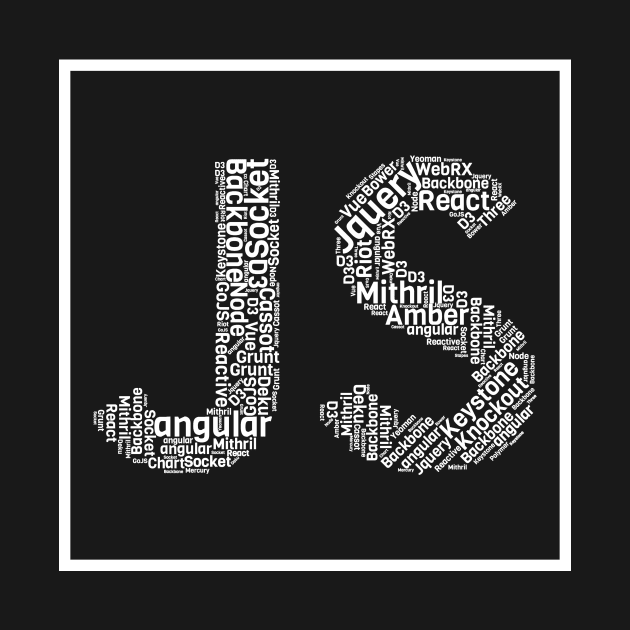 JS logo Wordcloud Tee by mangobanana