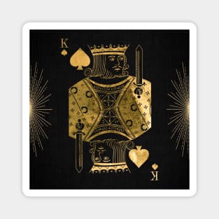 King Pikes - Golden playing cards Magnet