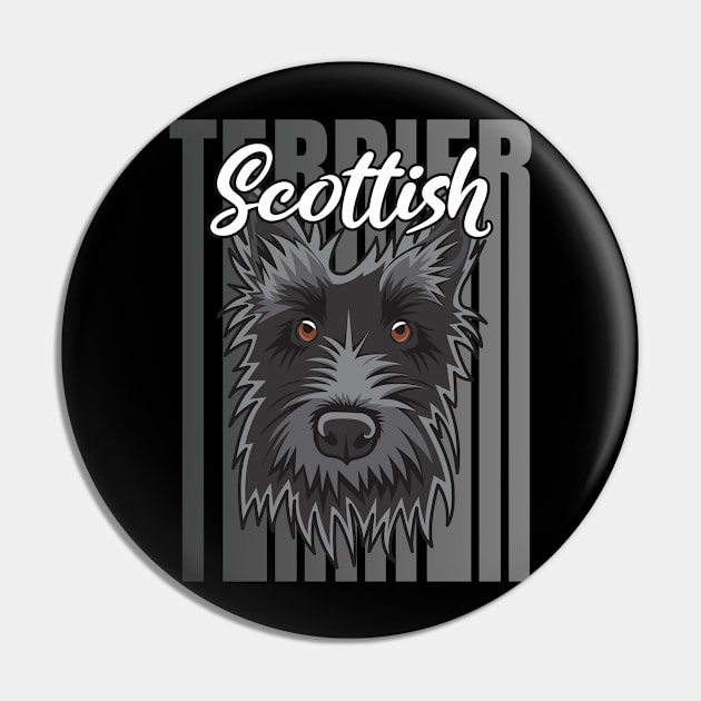 Scottish Terrier Grey Retro Vibes Pin by Dogiviate