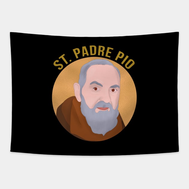 St Padre Pio Tapestry by DiegoCarvalho