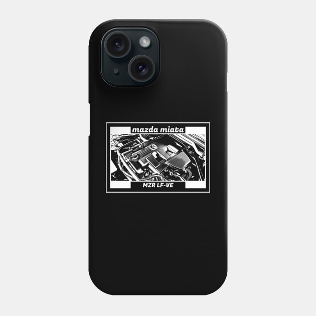 Mazda Miata MX-5 NC ENGINE (Black Version) Phone Case by Cero