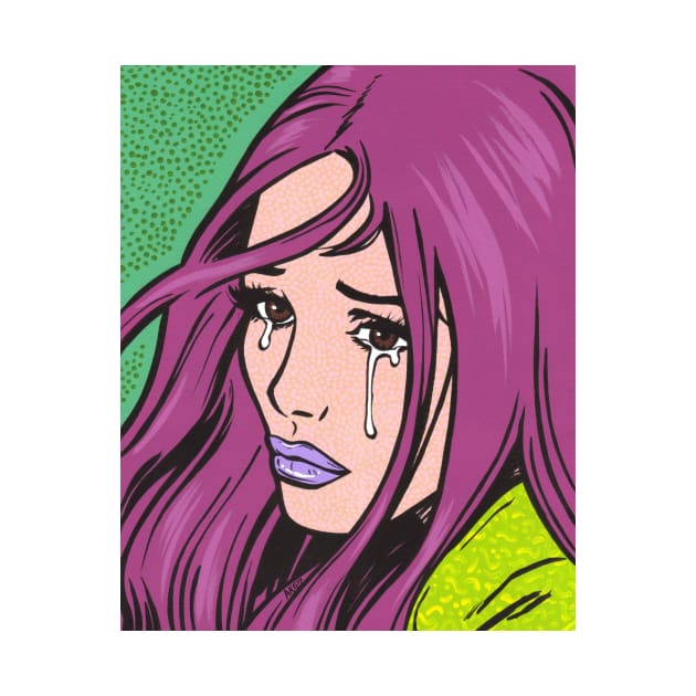 Purple Crying Comic Girl by turddemon